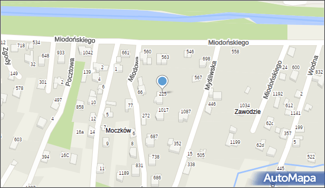 Buczkowice, Miodowa, 225, mapa Buczkowice