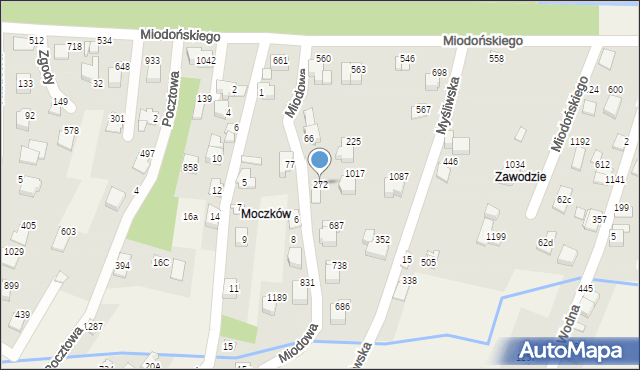 Buczkowice, Miodowa, 272, mapa Buczkowice