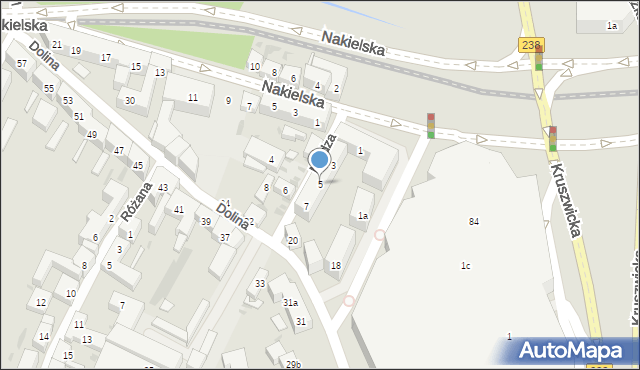 Bydgoszcz, Miedza, 5, mapa Bydgoszczy