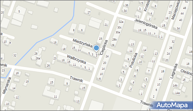 Bydgoszcz, Miedzyńska, 1, mapa Bydgoszczy