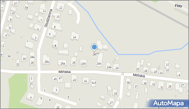 Bydgoszcz, Mińska, 24c, mapa Bydgoszczy