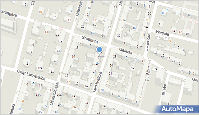 Bytom, Mickiewicza Adama, 21, mapa Bytomia