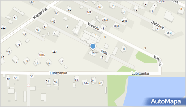 Cedzyna, Miła, 10, mapa Cedzyna