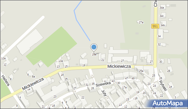 Chełmża, Mickiewicza Adama, 19a, mapa Chełmża