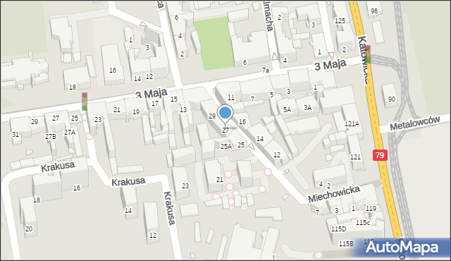 Chorzów, Miechowicka, 27, mapa Chorzów