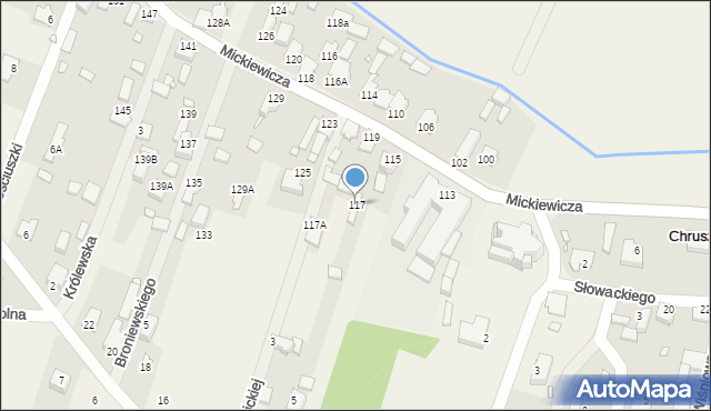 Chruszczobród, Mickiewicza Adama, 117, mapa Chruszczobród