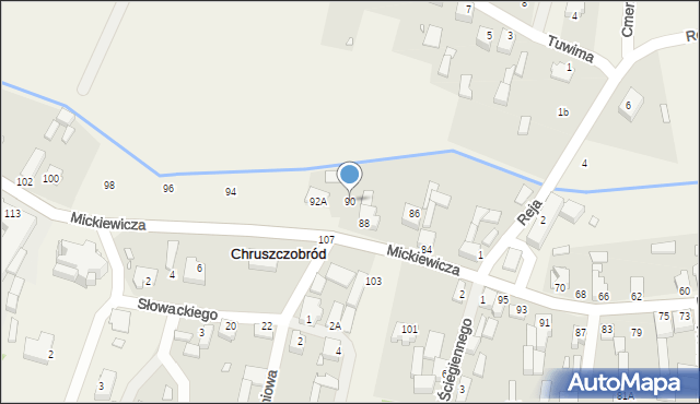 Chruszczobród, Mickiewicza Adama, 90, mapa Chruszczobród