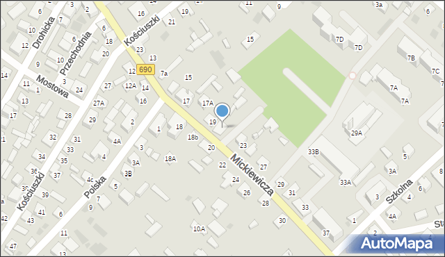 Ciechanowiec, Mickiewicza Adama, 21, mapa Ciechanowiec