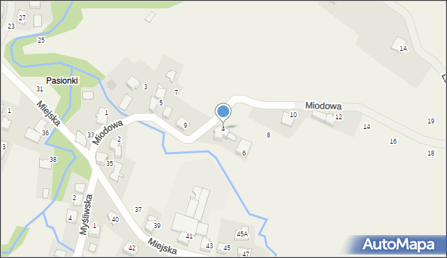 Czaniec, Miodowa, 4, mapa Czaniec