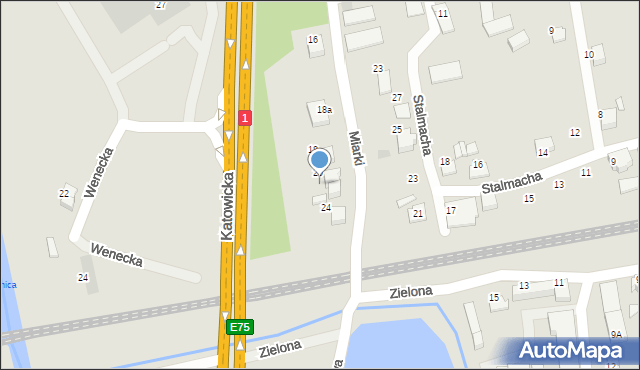 Czechowice-Dziedzice, Miarki Karola, 22, mapa Czechowic-Dziedzic