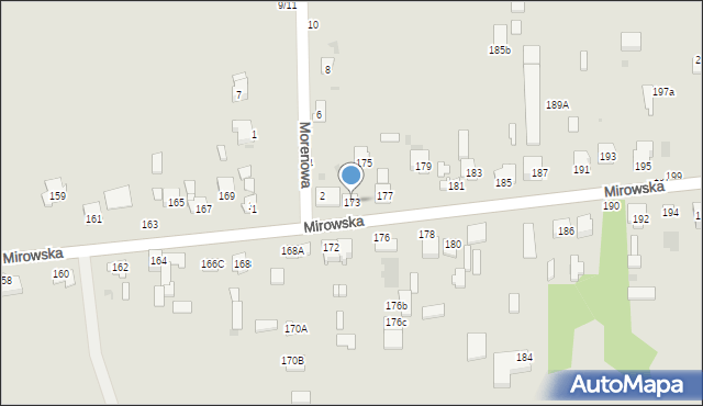 Częstochowa, Mirowska, 173, mapa Częstochowy