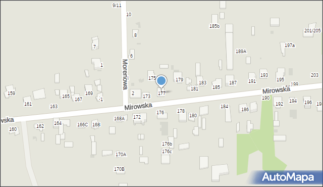 Częstochowa, Mirowska, 177, mapa Częstochowy