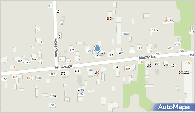 Częstochowa, Mirowska, 181, mapa Częstochowy