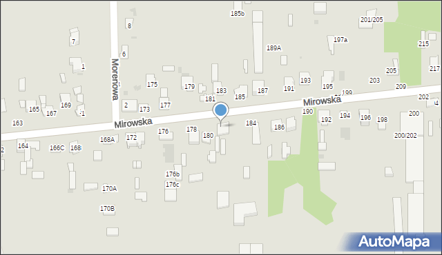 Częstochowa, Mirowska, 182, mapa Częstochowy