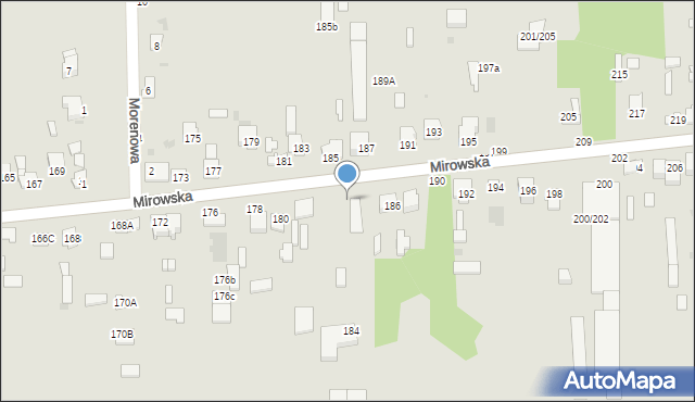 Częstochowa, Mirowska, 184, mapa Częstochowy