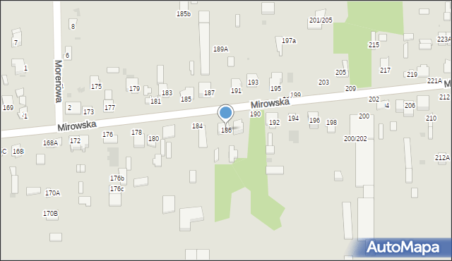 Częstochowa, Mirowska, 186, mapa Częstochowy