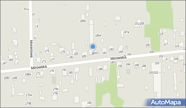 Częstochowa, Mirowska, 187, mapa Częstochowy