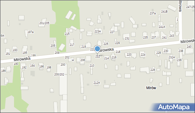 Częstochowa, Mirowska, 212, mapa Częstochowy