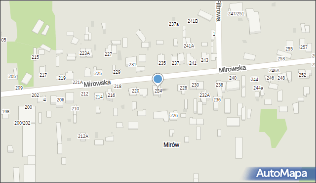 Częstochowa, Mirowska, 224, mapa Częstochowy