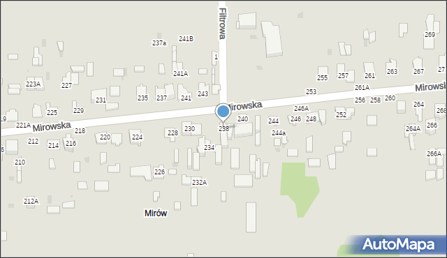 Częstochowa, Mirowska, 238, mapa Częstochowy