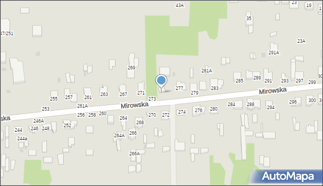 Częstochowa, Mirowska, 275, mapa Częstochowy