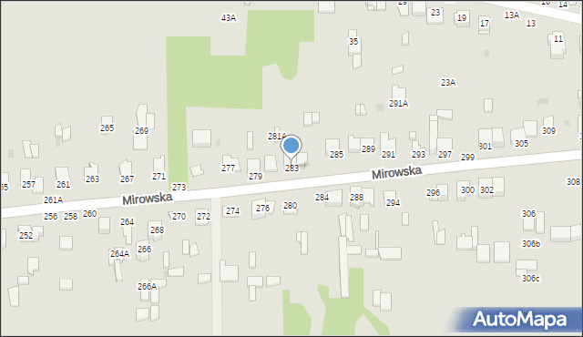 Częstochowa, Mirowska, 283, mapa Częstochowy