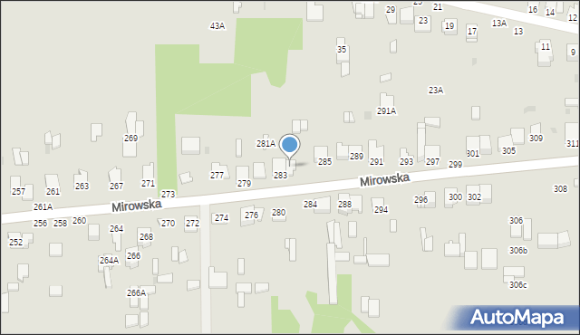 Częstochowa, Mirowska, 283A, mapa Częstochowy