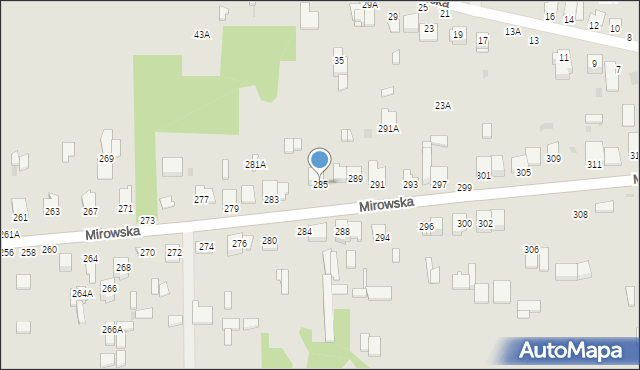 Częstochowa, Mirowska, 285, mapa Częstochowy