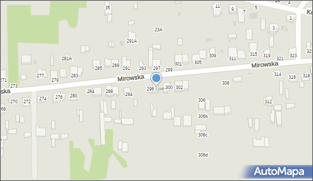 Częstochowa, Mirowska, 298, mapa Częstochowy