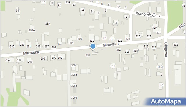 Częstochowa, Mirowska, 310, mapa Częstochowy