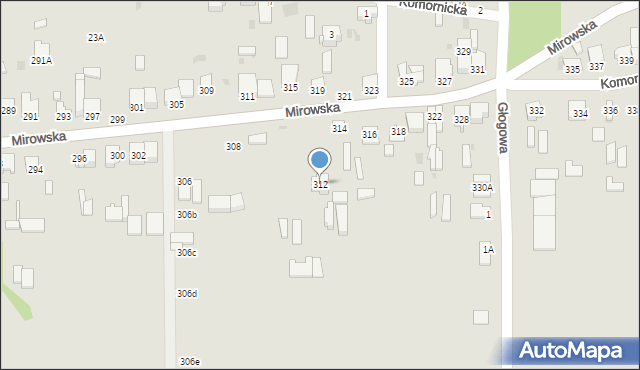 Częstochowa, Mirowska, 312, mapa Częstochowy