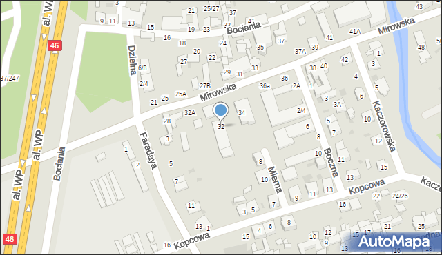 Częstochowa, Mirowska, 32, mapa Częstochowy