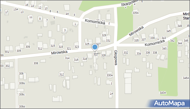 Częstochowa, Mirowska, 322, mapa Częstochowy