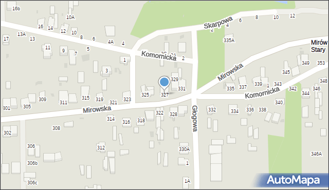 Częstochowa, Mirowska, 327, mapa Częstochowy