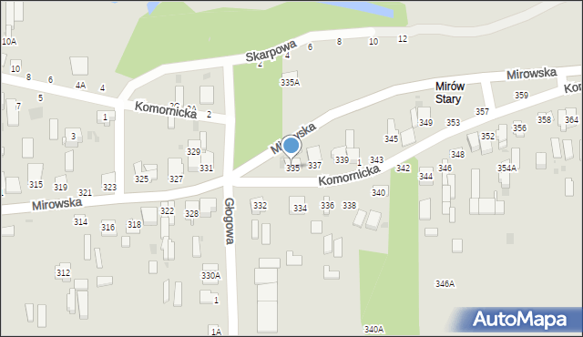 Częstochowa, Mirowska, 335, mapa Częstochowy