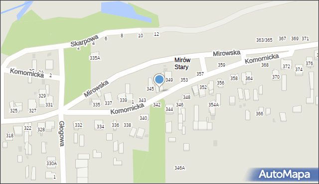 Częstochowa, Mirowska, 347, mapa Częstochowy