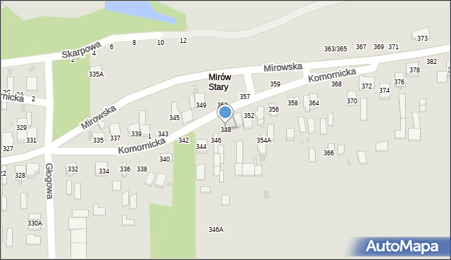 Częstochowa, Mirowska, 348, mapa Częstochowy