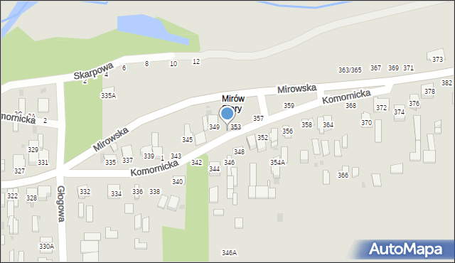 Częstochowa, Mirowska, 351, mapa Częstochowy