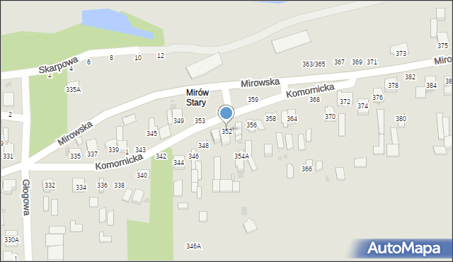 Częstochowa, Mirowska, 352, mapa Częstochowy