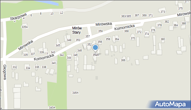 Częstochowa, Mirowska, 354A, mapa Częstochowy