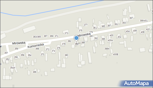 Częstochowa, Mirowska, 384, mapa Częstochowy