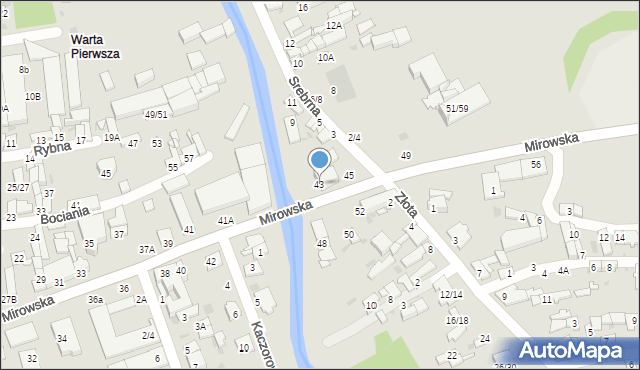 Częstochowa, Mirowska, 43, mapa Częstochowy