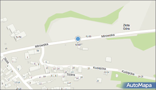 Częstochowa, Mirowska, 56/90, mapa Częstochowy