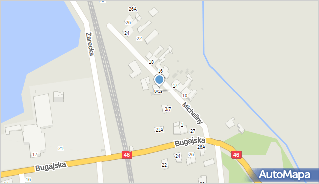 Częstochowa, Michaliny, 9/13, mapa Częstochowy