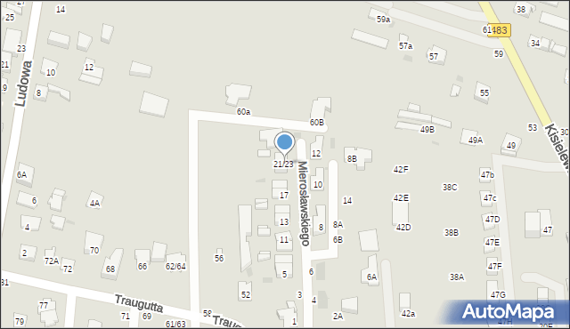 Częstochowa, Mierosławskiego Ludwika, gen., 21/23, mapa Częstochowy