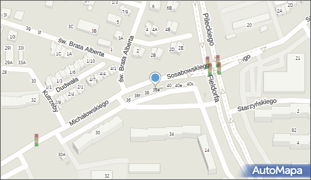 Częstochowa, Michałowskiego Kazimierza, prof., 38e, mapa Częstochowy