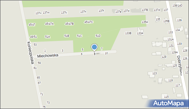 Częstochowa, Miechowska, 8, mapa Częstochowy