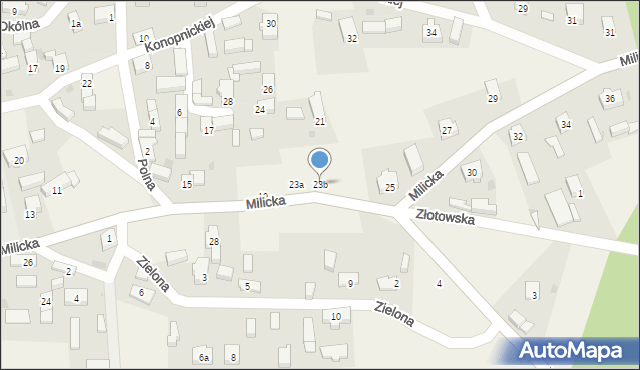 Czeszów, Milicka, 23b, mapa Czeszów