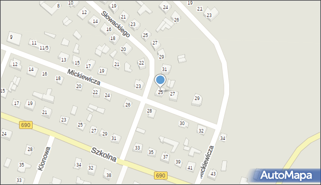 Czyżew, Mickiewicza Adama, 25, mapa Czyżew