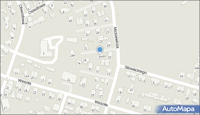 Dąbrowa Białostocka, Mickiewicza Adama, 17, mapa Dąbrowa Białostocka